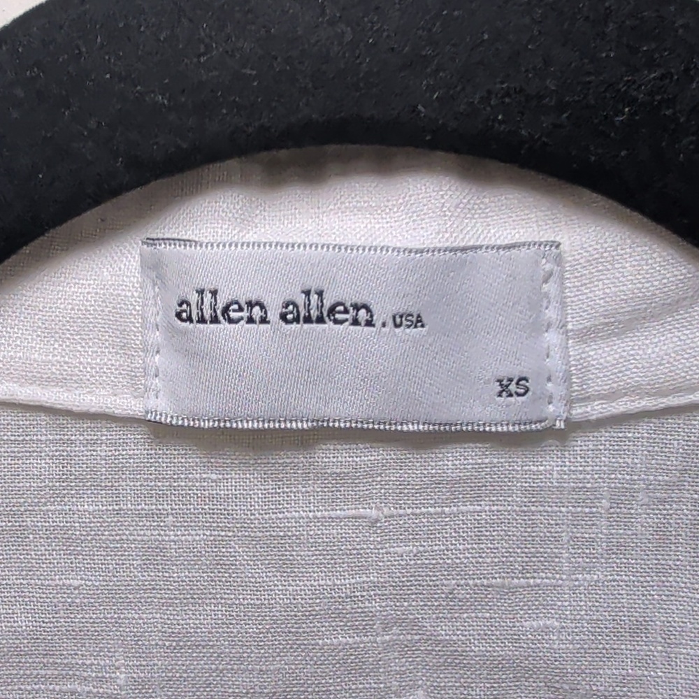Allen Allen Linen Sleeveless Button-Down Shirt White Minimalist Women's Size XS - Picture 2 of 5